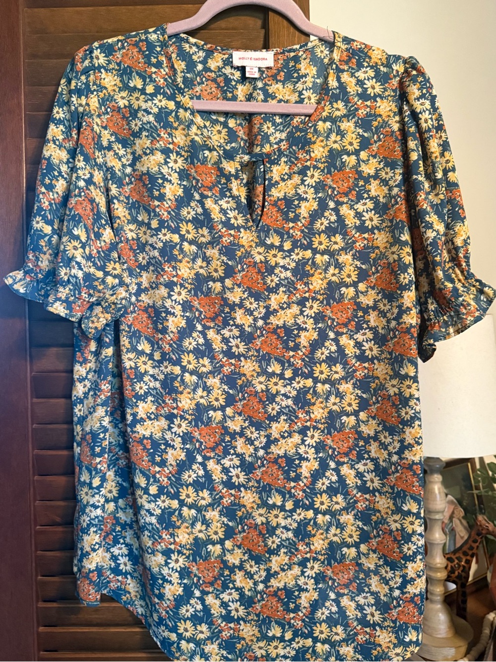Molly & Isadora floral top 0X EUC
